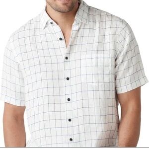 Rodd & Gunn Halfway Rocks Tattersall Short Sleeve Linen Button-Up Shirt Sz 2XL